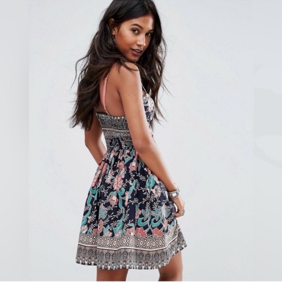 Band of gypsies floral bustier corset dress with pockets Sz S - Picture 2 of 12